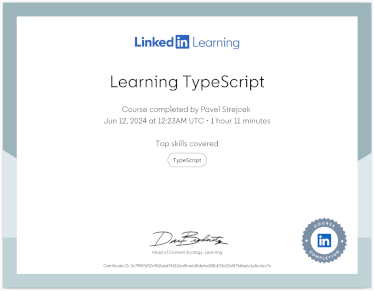 Certifikát TypeScript Certifikát TypeScript